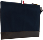 Thom Browne Navy Cotton Canvas Snap Pocket Pouch