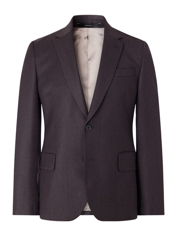 Photo: Paul Smith - Wool and Cashmere-Blend Flannel Suit Jacket - Brown
