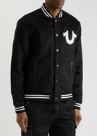 True Religion Logo-appliquéd Brushed Bomber Jacket