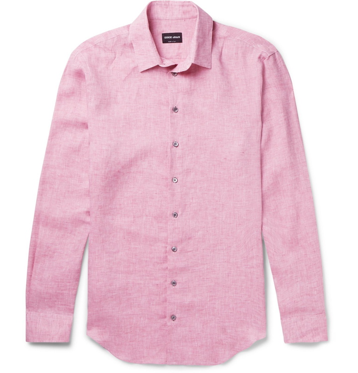 Photo: Giorgio Armani - Mélange Linen Shirt - Pink