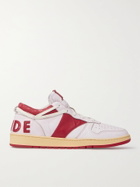 RHUDE - Rhecess Distressed Leather Sneakers - Red - 8