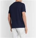 Versace - Logo-Embroidered Cotton-Jersey T-Shirt - Blue