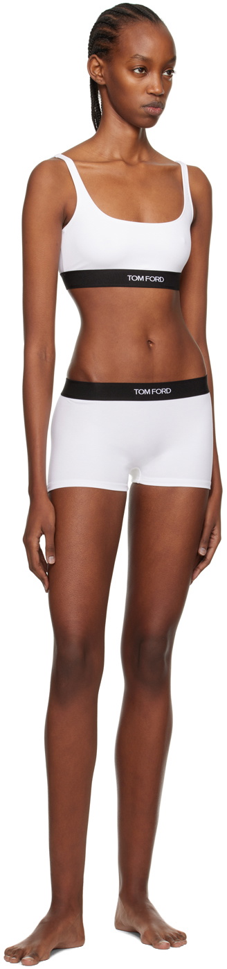 White Logo-hem jersey bralette, Tom Ford