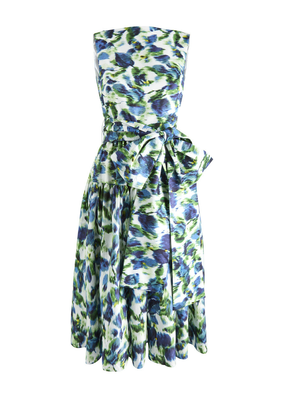 green emerald velvet dress Erdem // White & Multicolour Floral Polly Dress  VSP Consignment