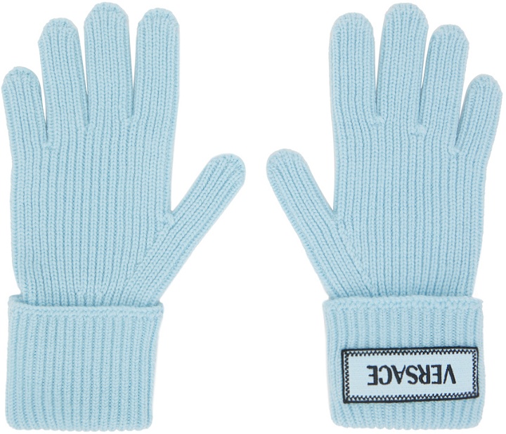 Photo: Versace Blue 90s Logo Gloves