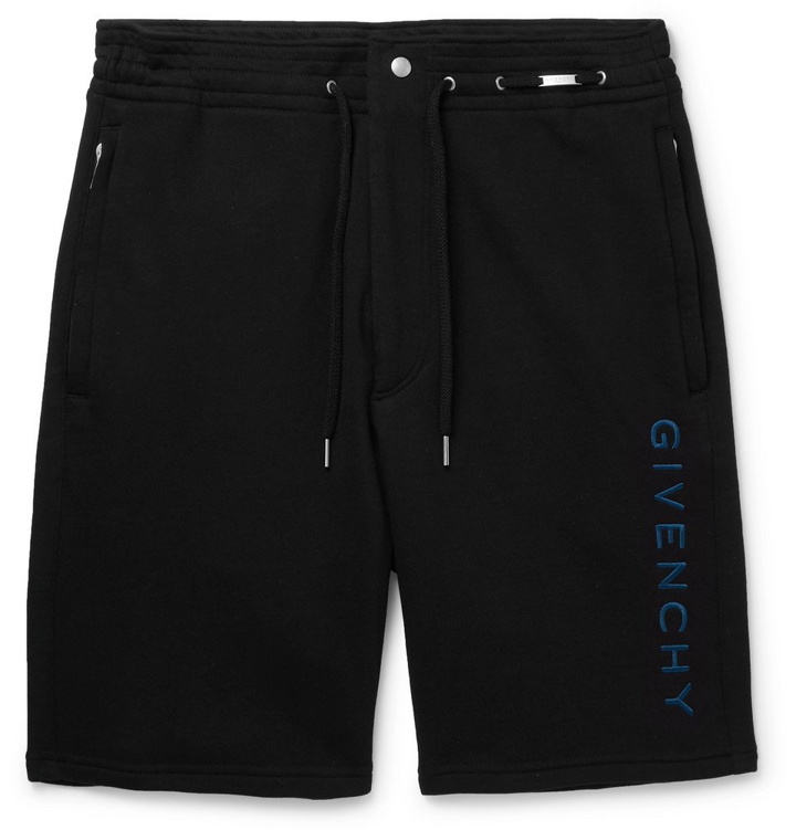 Photo: Givenchy - Logo-Embroidered Loopback Cotton-Jersey Shorts - Black