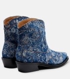 Ganni Low Shaft embroidered jacquard cowboy boots