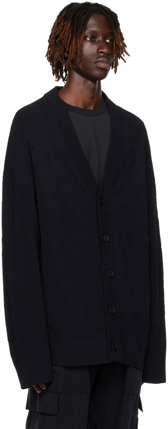 Y-3 Black Asymmetrical Cardigan