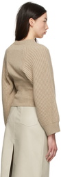 Stella McCartney Beige Knit Cropped Crewneck