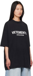 VETEMENTS Black 'Limited Edition' T-Shirt