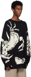 Jil Sander Black Jacquard Sweater