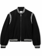 Alexander McQueen - Embroidered Wool Bomber Jacket - Black