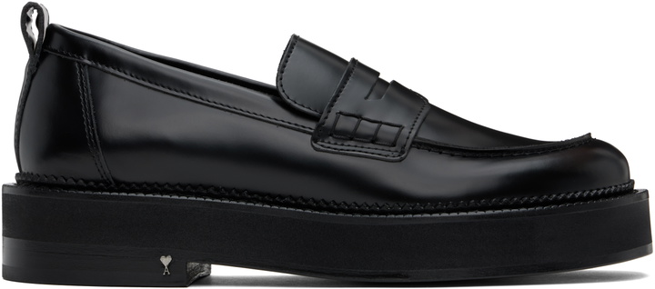 Photo: AMI Paris Black Leather Anatomical Toe Loafers