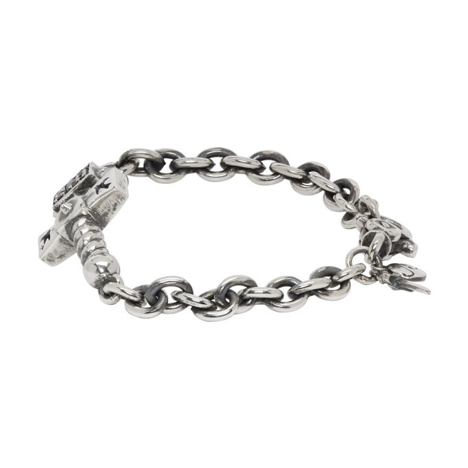 Luka Sabbat x Monini Silver and Black Diamond Sword Bracelet