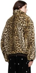 R13 Brown Leopard Faux-Fur Reversible Jacket