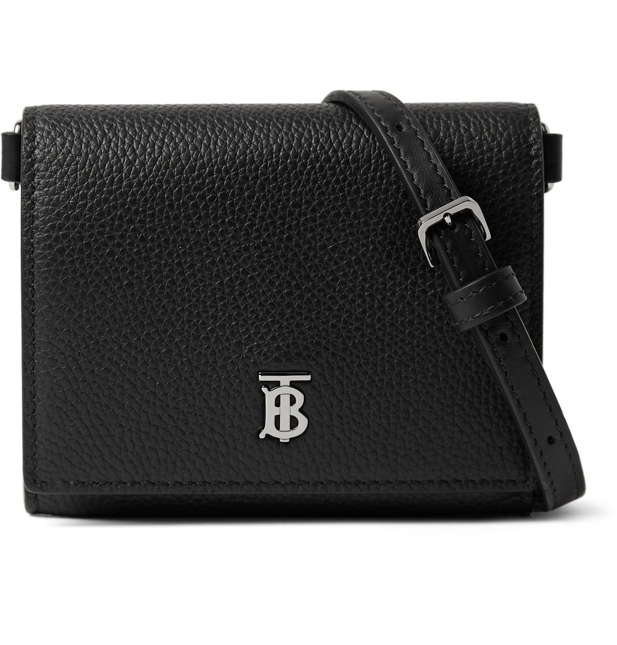 Burberry Brown/Black Monogram Coated Canvas TB Compact Wallet