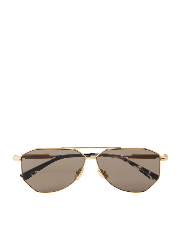 Photo: Bottega Veneta - Snap Ribbon Aviator-Style Gold-Tone Sunglasses - Gold