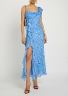 Rixo Ester Devoré Silk-blend Maxi Dress Blue