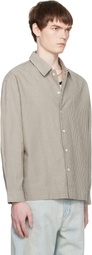 COOR Khaki Stripe Cotton Lounge Shirt