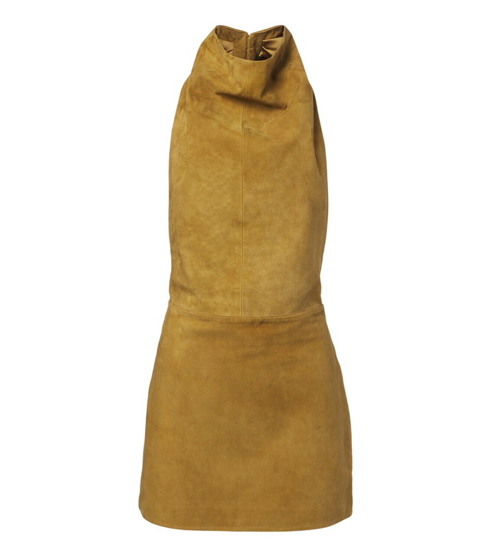 Photo: Retrofête Zoriel draped open-back suede minidress