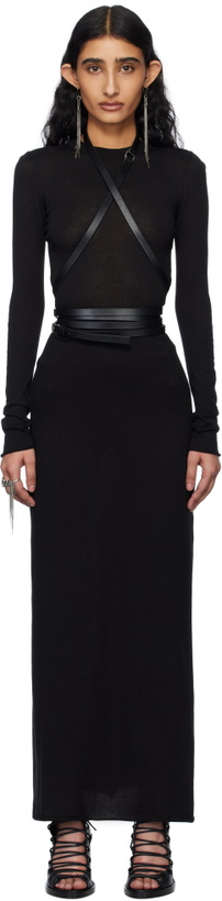 Photo: Ann Demeulemeester Black Eva Open Back Knitted Maxi Dress