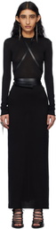 Ann Demeulemeester Black Eva Open Back Knitted Maxi Dress