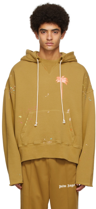 Photo: Palm Angels Khaki Cotton Hoodie