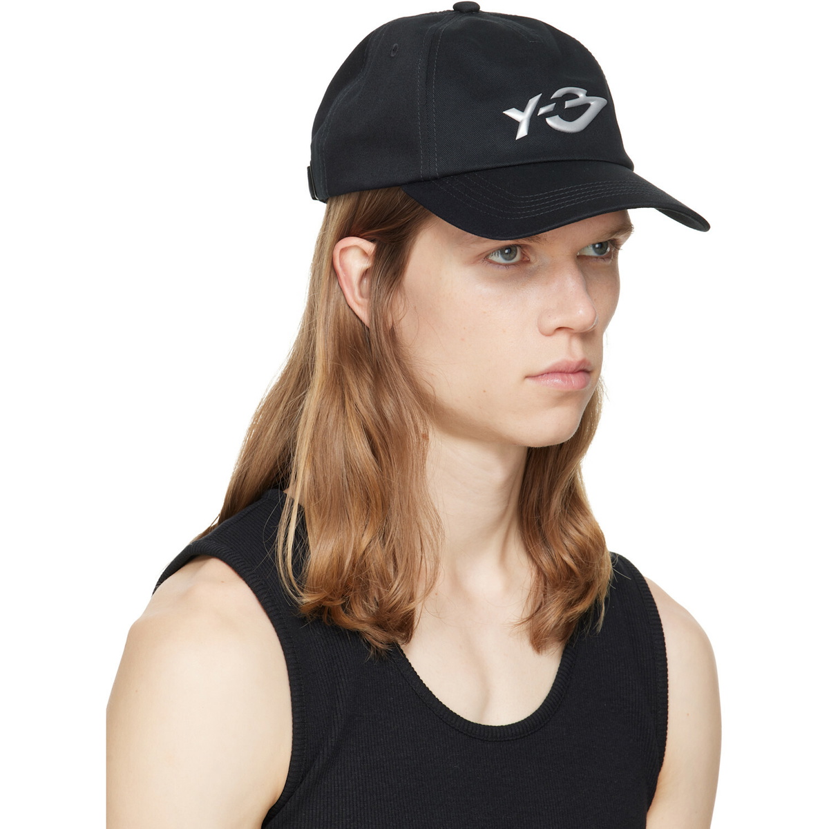 Y-3 Black Graphic Logo Cap