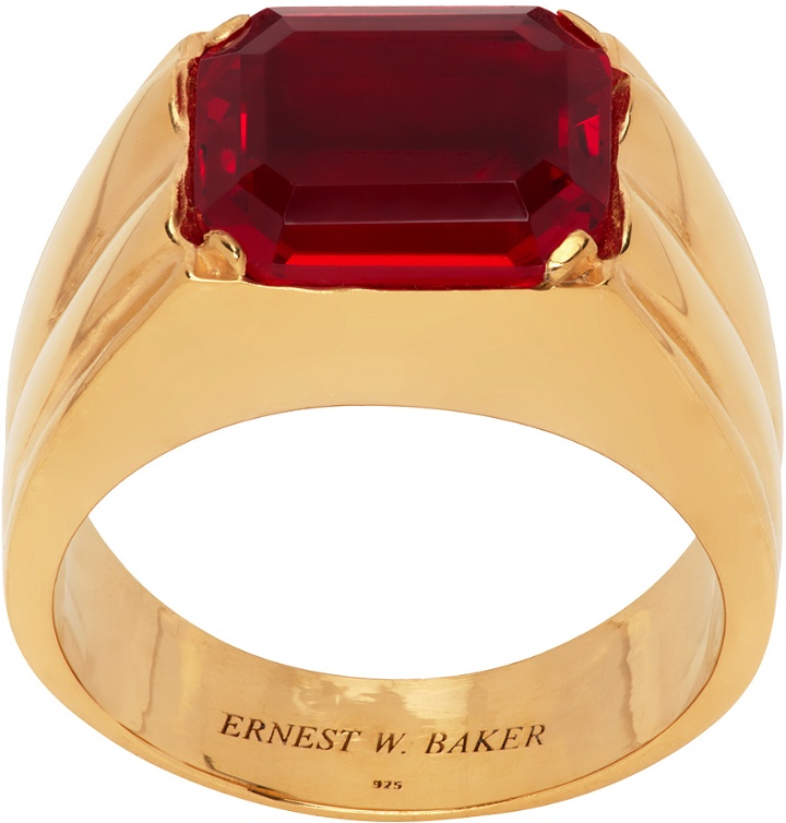 Photo: Ernest W. Baker Gold & Red Stone Ring