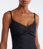 Jacquemus Pina de-Nîmes gathered denim midi dress