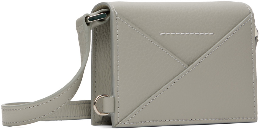 MM6 Maison Margiela Gray Mini Triangle 6 Crossbody Bag