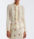 Dôen Magdeline ruffled silk chiffon blouse