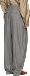 Hed Mayner Gray Striped Trousers