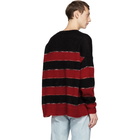 Isabel Marant Black and Red Mohair Reece Sweater