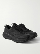 Hoka One One - Bondi L GTX Leather-Trimmed Coated-Ripstop Sneakers - Black