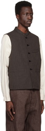 Taiga Takahashi Gray Stand Collar Vest