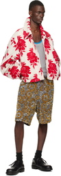 Dries Van Noten Red & Off-White Floral Jacket