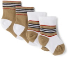 Burberry Baby Two-Pack Icon Stripe Newborn Socks