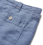 Hartford - Troy Slim-Fit Linen-Chambray Drawstring Trousers - Men - Blue