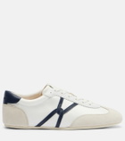 Veronica Beard Leather-trimmed canvas sneakers