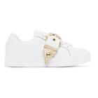 Versace Jeans Couture White and Gold Buckle Sneakers