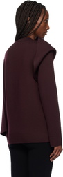 Courrèges Burgundy Scarf Oversized Wool Sweater