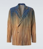 Homme Plissé Issey Miyake Paint Brush Close-Up pleated blazer