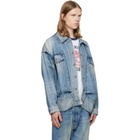 R13 Blue Roxy Moto Denim Jacket