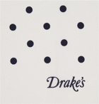 Drake's - Polka-Dot Silk Pocket Square - White