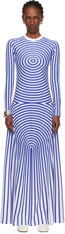 Photo: Jean Paul Gaultier White & Blue 'The Long Target' Maxi Dress