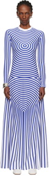 Jean Paul Gaultier White & Blue 'The Long Target' Maxi Dress