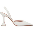 Amina Muaddi White Holli Sling 95 Heels