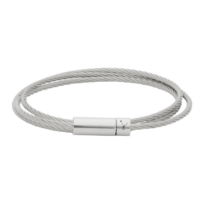 Photo: Le Gramme Silver Slick Polished Le 11 Grammes Triple Wrap Cable Bracelet