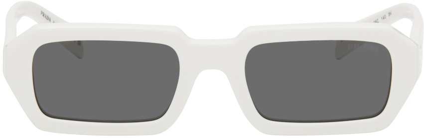 Prada Eyewear White Rectangular Sunglasses
